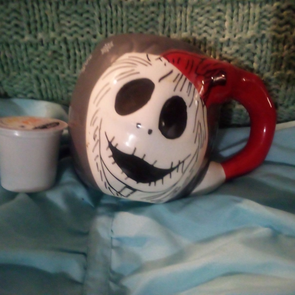 Nightmare Before Christmas coffee mug with Jack Skellington by Tim Burton.
